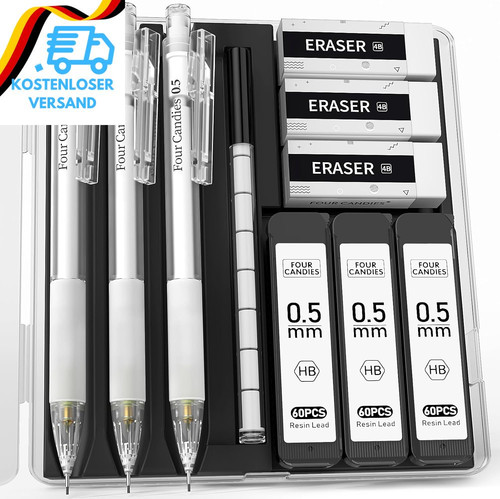 Druckbleistift set 5mm weiß - set,